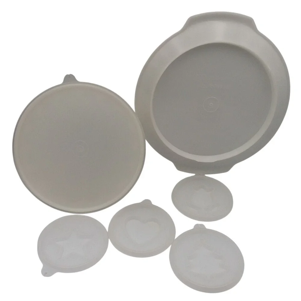 Vintage Tupperware Jel-Ring Mold Set with Holiday Inserts & Dome Lid 8 Piece‎